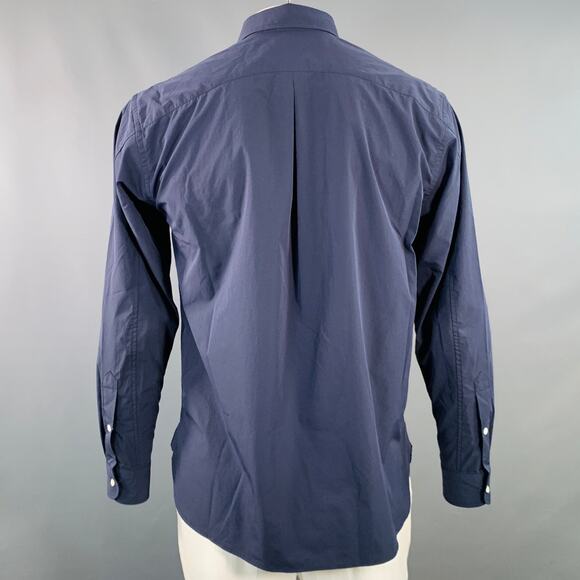 GOLDWIN Size L Navy Polyester One Pocket Snaps Long Sleeve Shirt - Picture 3 of 6